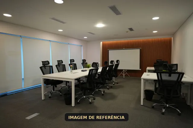 Coworking com mais de 90 m² e salas de reunião — imagem de referência